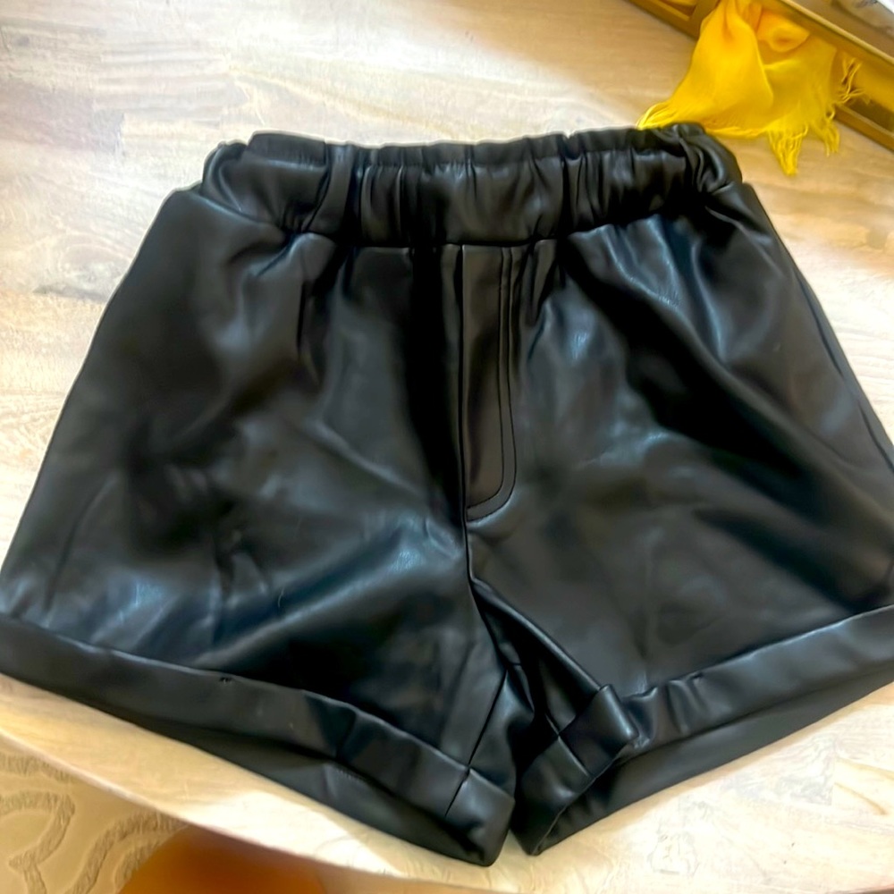 NWT- Faux Leather Shorts